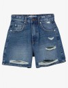 Mom Fit τζιν σορτς για κορίτσι με σκισίματα ,μπλε. Mom Fit τζιν σορτς για κορίτσι με σκισίματα ,μπλε.