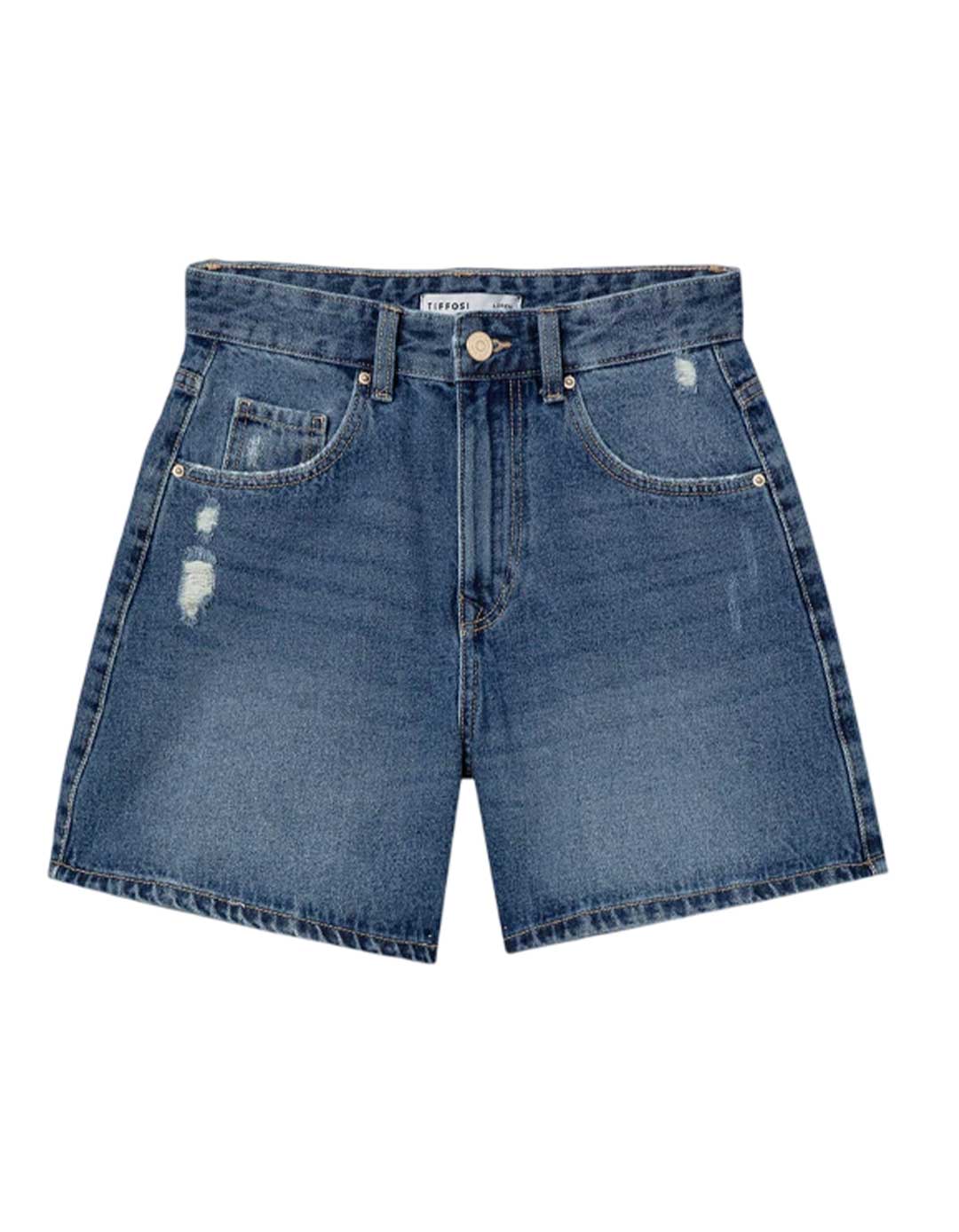 Παιδικό τζιν σορτς ψηλόμεσο 100% βαμβάκι, μπλε.  Παιδικό τζιν σορτς ψηλόμεσο 100% βαμβάκι, μπλε.
