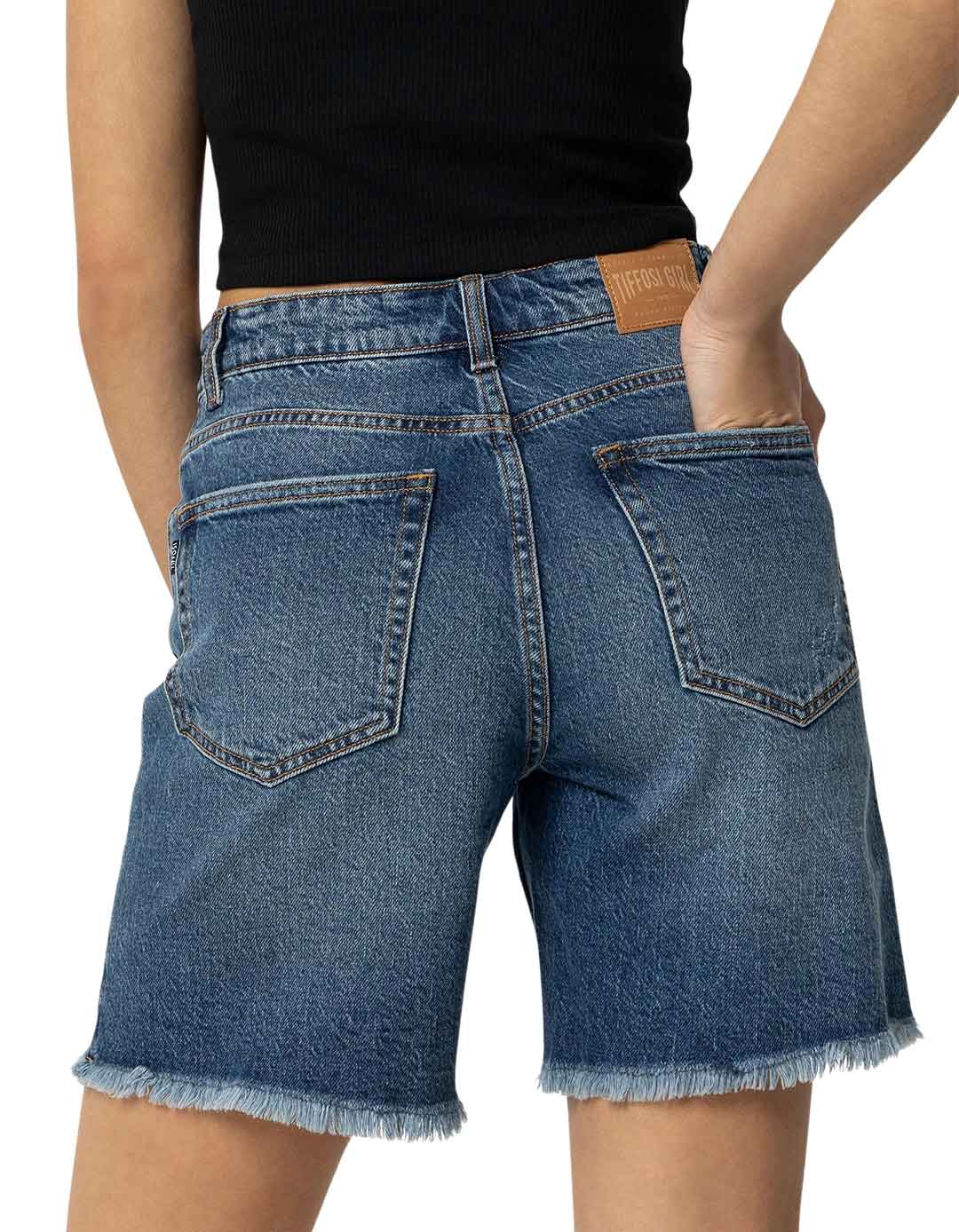 Τζιν σορτς με σκισίματα για κορίτσι, μπλε.Regular Fit. Τζιν σορτς με σκισίματα για κορίτσι, μπλε.Regular Fit.