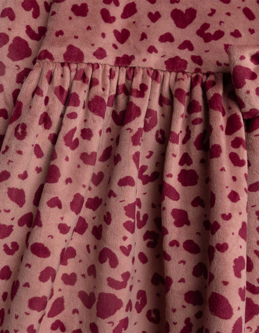 Παιδικό φόρεμα βελουτέ ροζ με φιόγκο για κορίτσι 6-24 μηνών Funky Kids