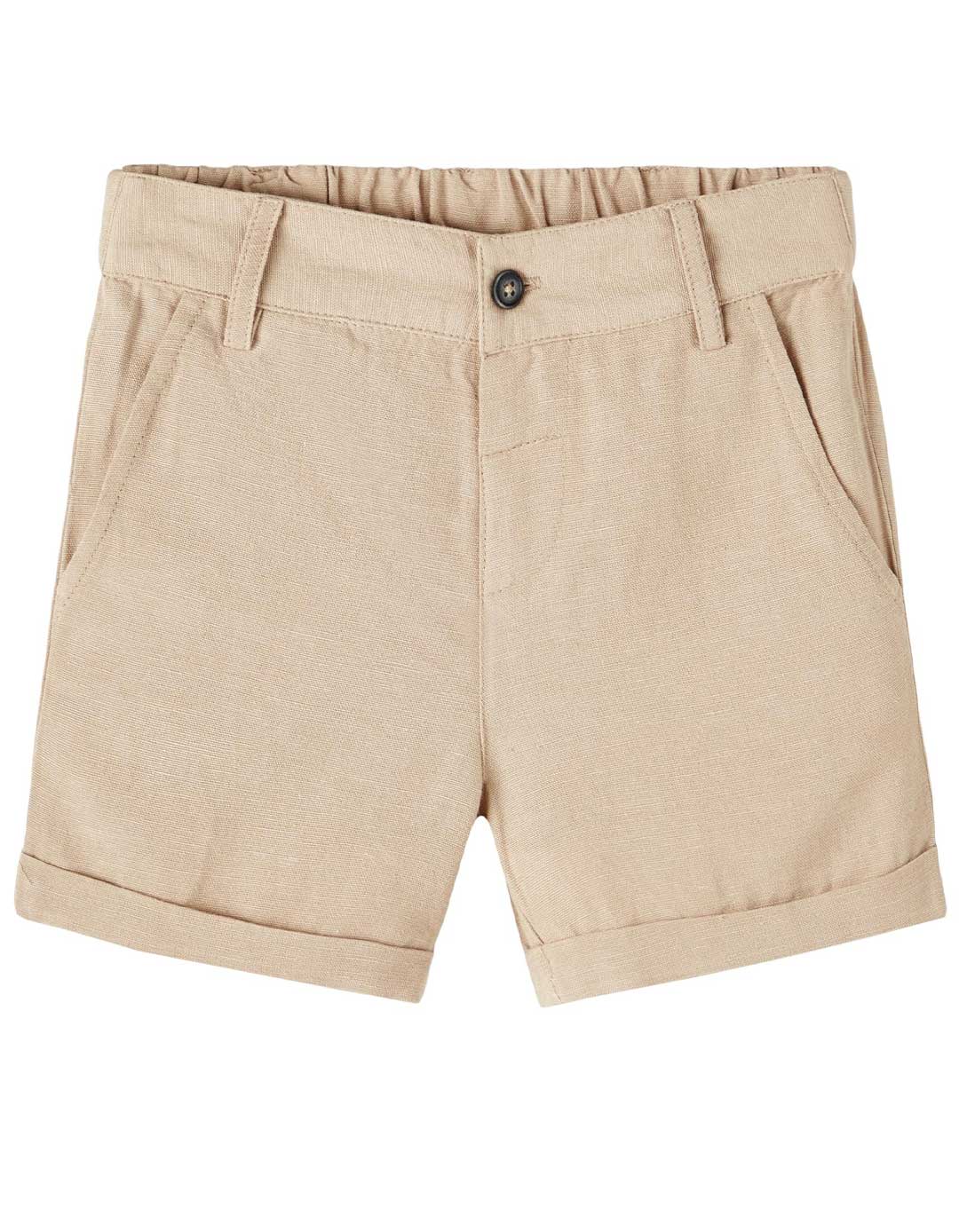 Παιδική βερμούδα μπεζ για αγόρι, Loose Fit, 50% βισκόζη, 35% βαμβάκι, 15% λινό. Παιδική βερμούδα μπεζ για αγόρι, Loose Fit, 50% βισκόζη, 35% βαμβάκι, 15% λινό.