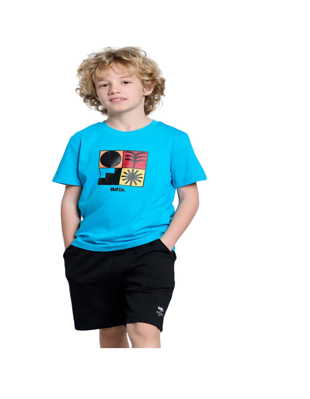 Παιδική βερμούδα Bdtk για αγόρι, μαύρη, Regular Fit, 80% βαμβάκι-20% πολυεστέρας.