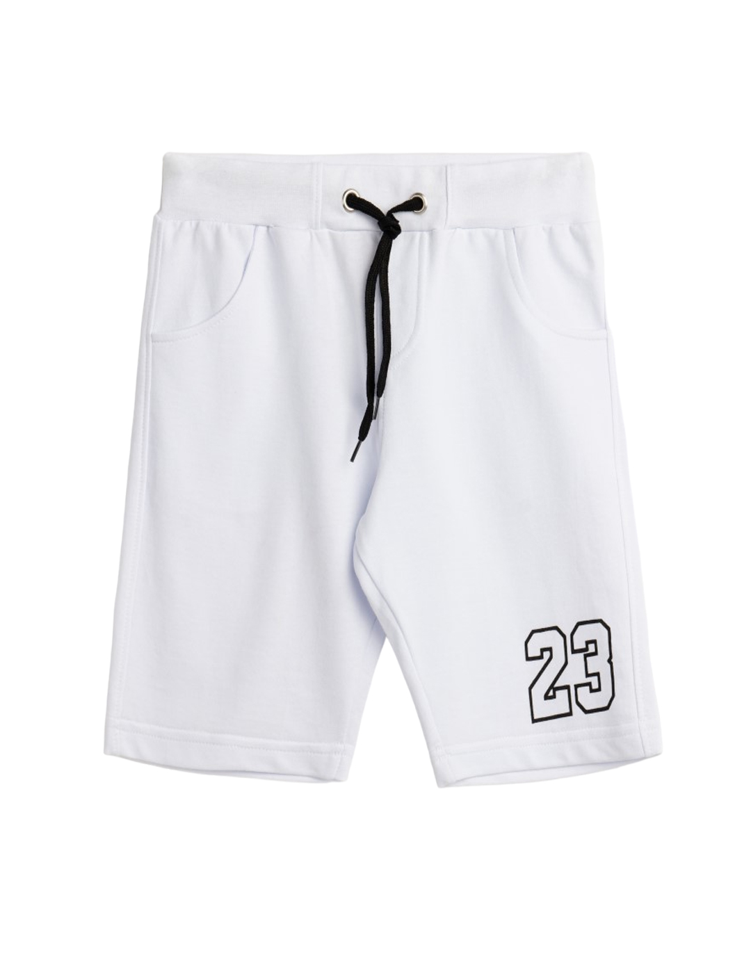 Παιδική βερμούδα φούτερ για αγόρι, λευκή, Regular Fit, 100% βαμβάκι.