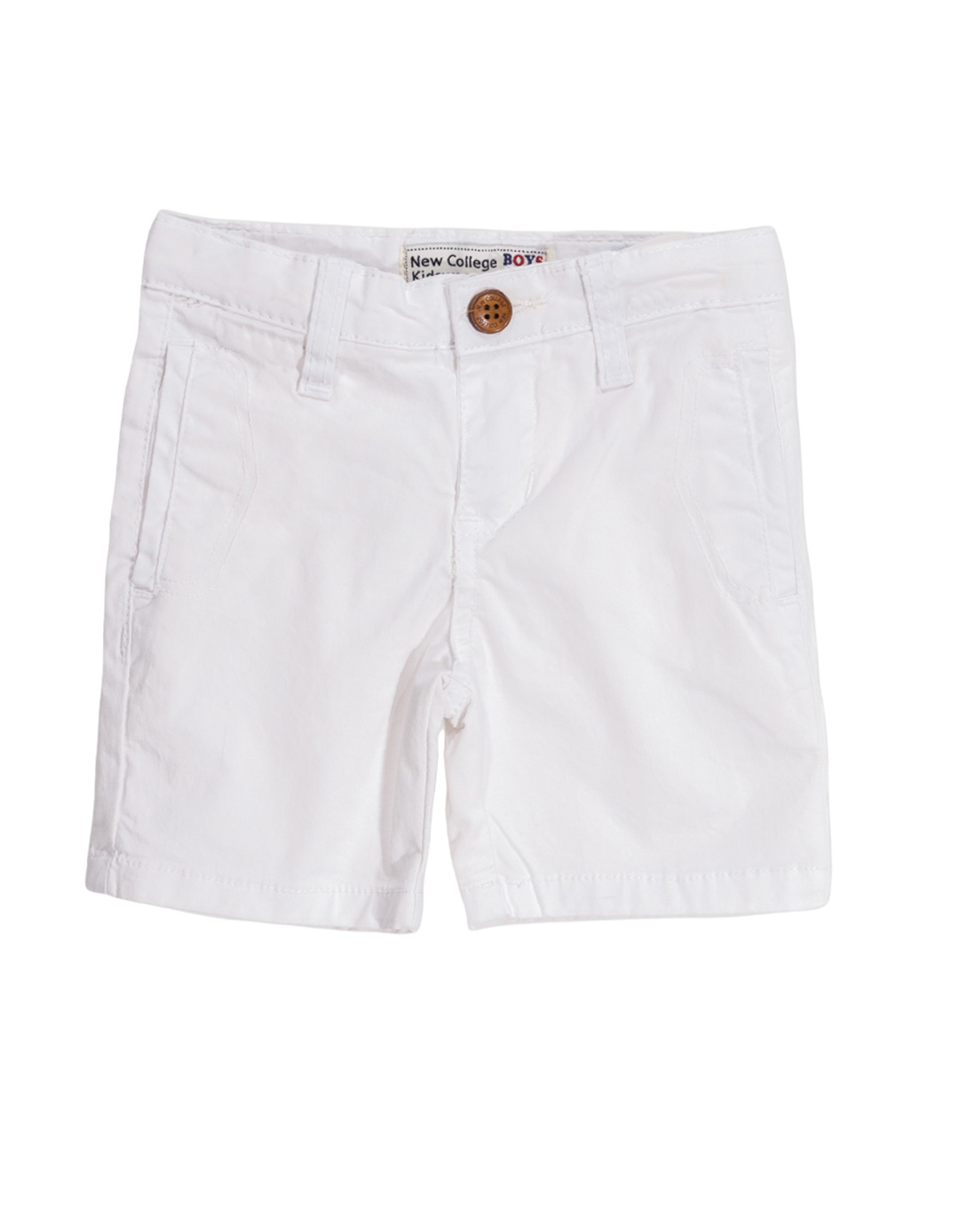 Παιδική βερμούδα για αγόρι, λευκή, Regular Fit, 98% βαμβάκι-2% ελαστίνη.