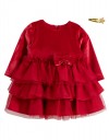 Βρεφικό φόρεμα Babylonfashion κόκκινο με φιόγκο και τούλι