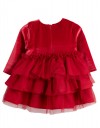 Βρεφικό φόρεμα Babylonfashion κόκκινο με φιόγκο και τούλι