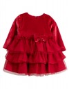 Βρεφικό φόρεμα Babylonfashion κόκκινο με φιόγκο και τούλι