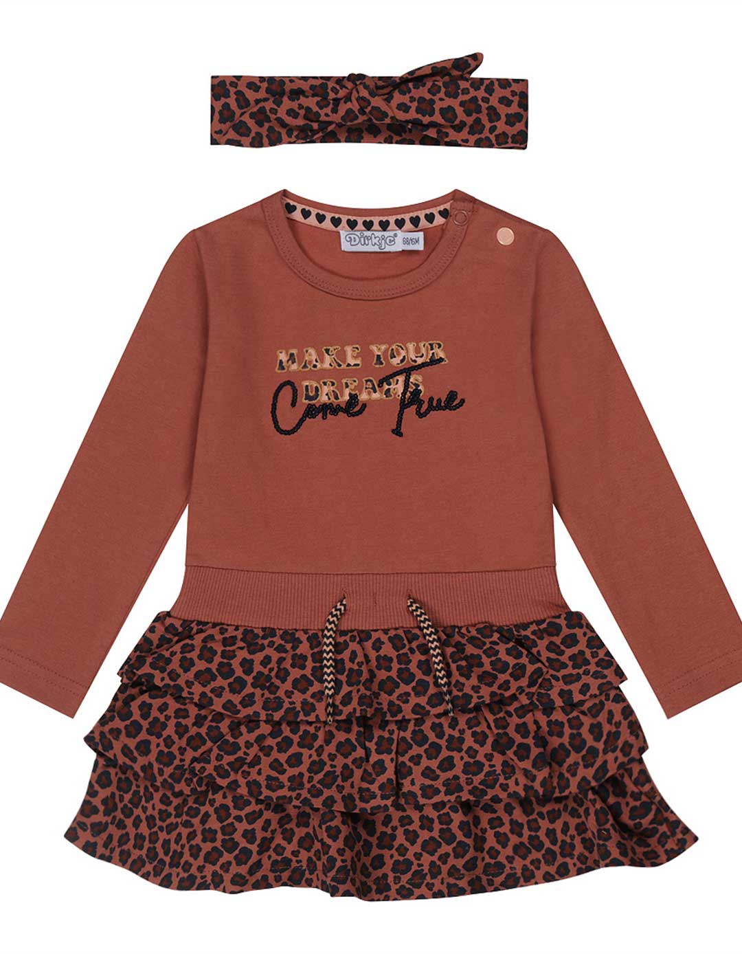 Παιδικό φόρεμα για κορίτσι με κορδέλα,  Smokey Pink, Regular Fit, 95% βαμβάκι, 5% ελαστάνη.