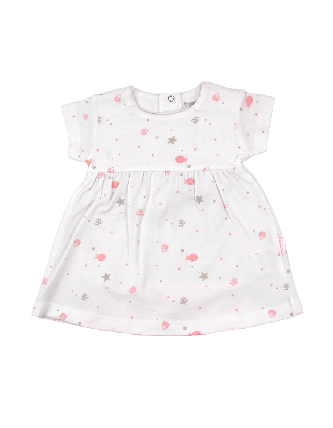 Βρεφικό φόρεμα για κορίτσι με βρακάκι και κορδέλα, λευκό-ροζ, Regular Fit, 95% βαμβάκι, 5% ελαστάνη. Βρεφικό φόρεμα για κορίτσι με βρακάκι και κορδέλα, λευκό-ροζ, Regular Fit, 95% βαμβάκι, 5% ελαστάνη.