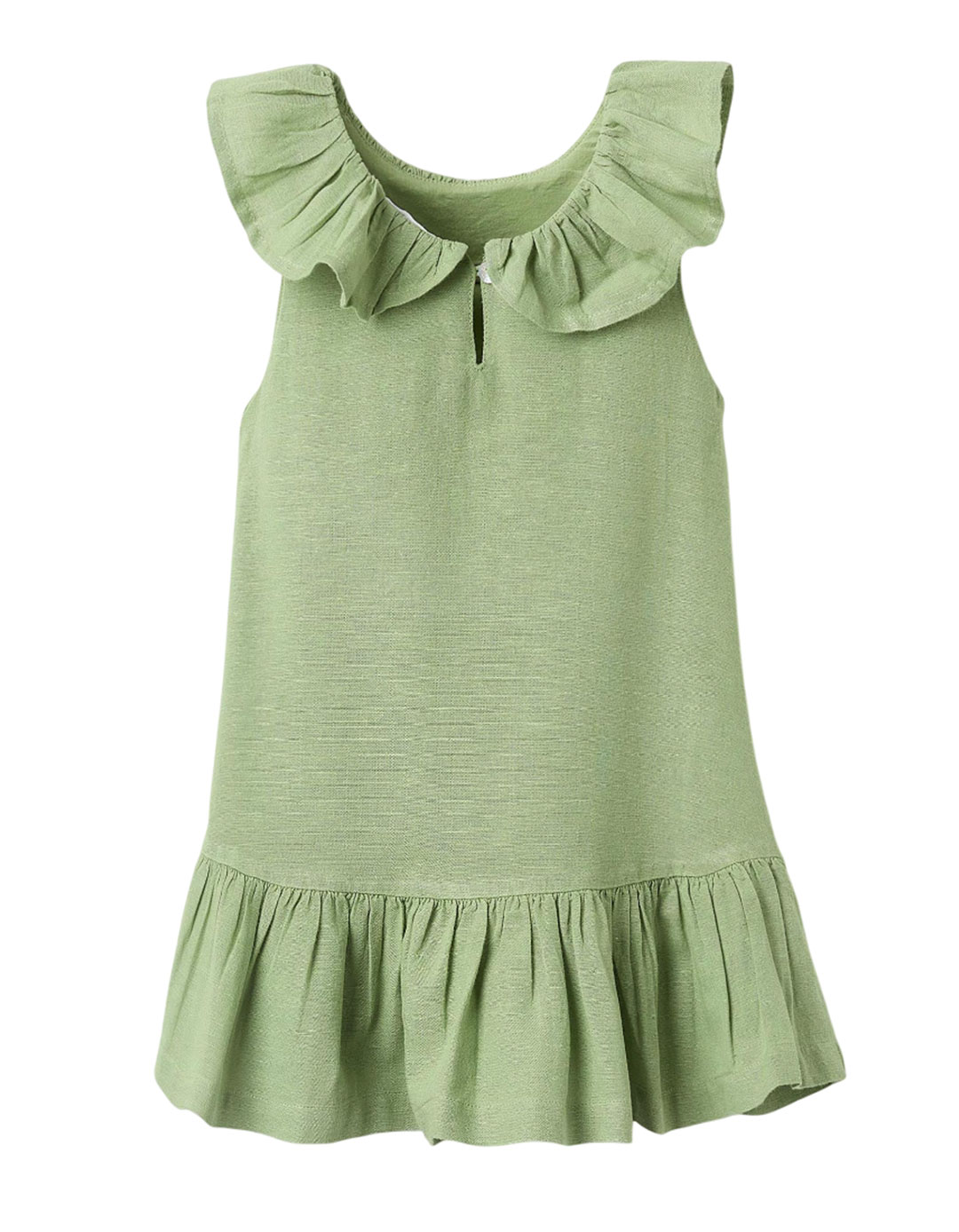 Παιδικό φόρεμα με βολάν σε πράσινη απόχρωση.Slim Fit.