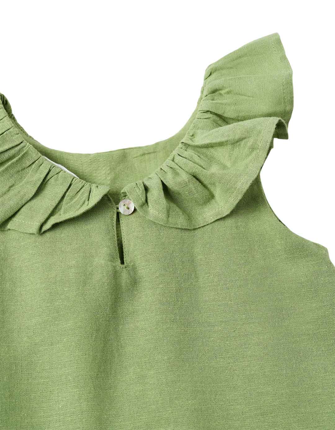 Παιδικό φόρεμα με βολάν σε πράσινη απόχρωση.Slim Fit.