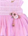 Βρεφικό τούλινο φόρεμα σε ροζ απόχρωση με πλεκτό μπούστο και διακοσμητικό λουλούδι,30%COTTON70%POL.Regular Fit.