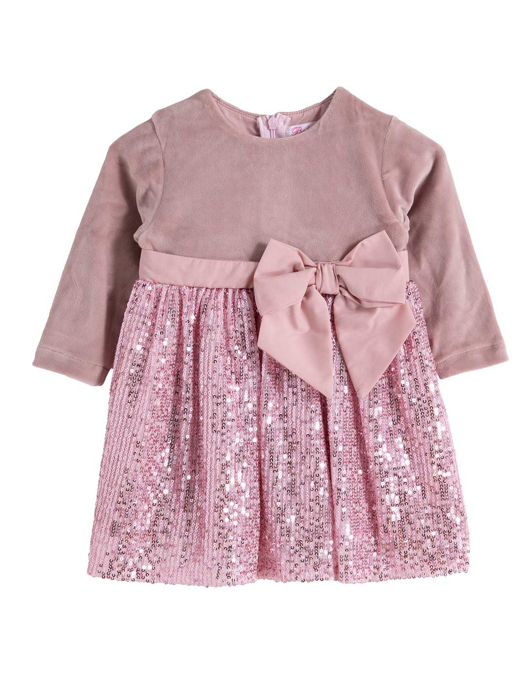 Βρεφικό σετ φόρεμα με μπολερό Babylonfashion σομόν