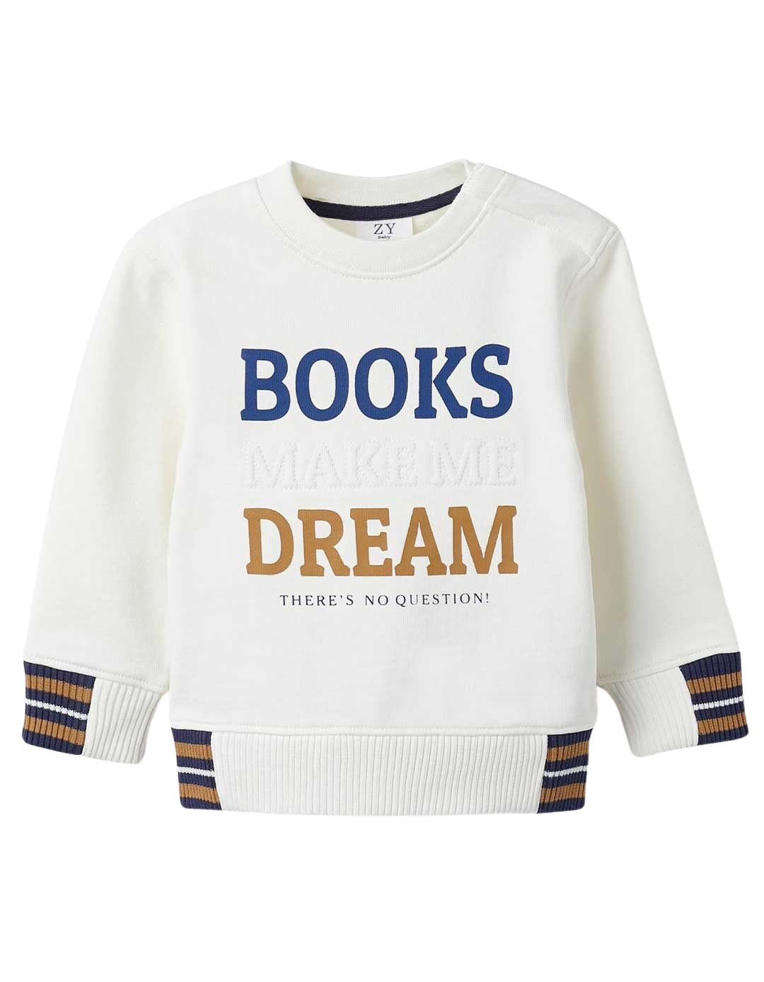 Βαμβακερό φούτερ για αγόρια, εκρού, Slim Fit, 100% βαμβάκι.