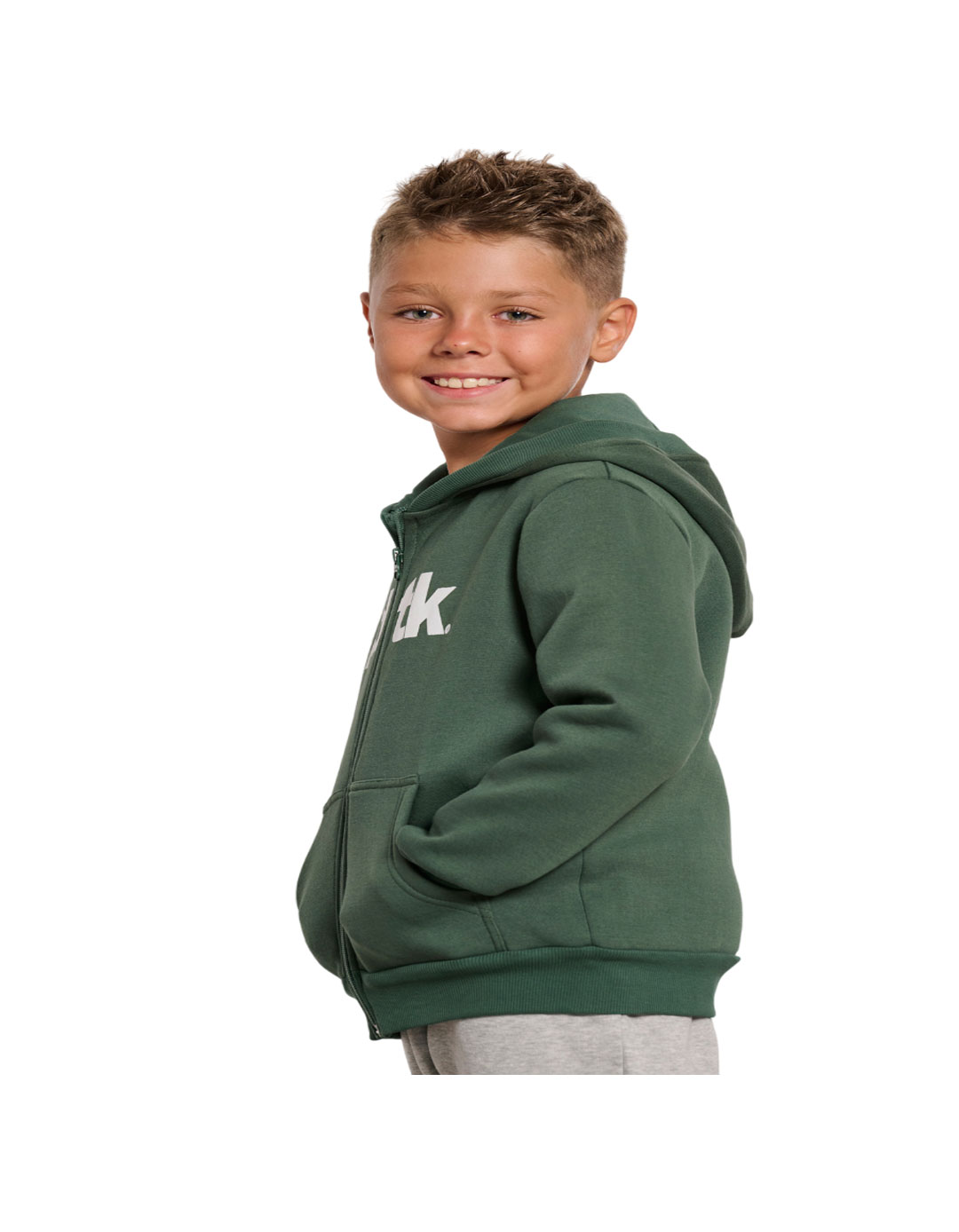 Παιδική ζακέτα φούτερ Bodytalk με κουκούλα για αγόρι, πράσινο, Regular Fit, 70% βαμβάκι, 30% πολυεστέρας.