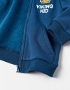Παιδική ζακέτα με κουκούλα Zippy για αγόρι μπλε ρουά Ζακέτα για αγόρι Zippy με κουκούλα και τύπωμα Viking Kid