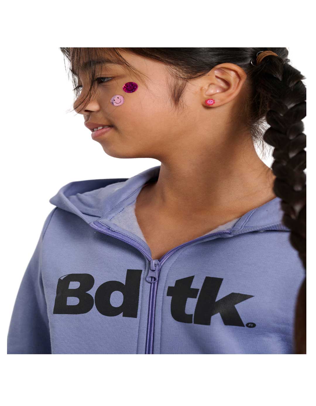 Παιδική ζακέτα φούτερ Bodytalk με κουκούλα για κορίτσι, blueberry, Regular Fit, 70% βαμβάκι, 30% πολυεστέρας.