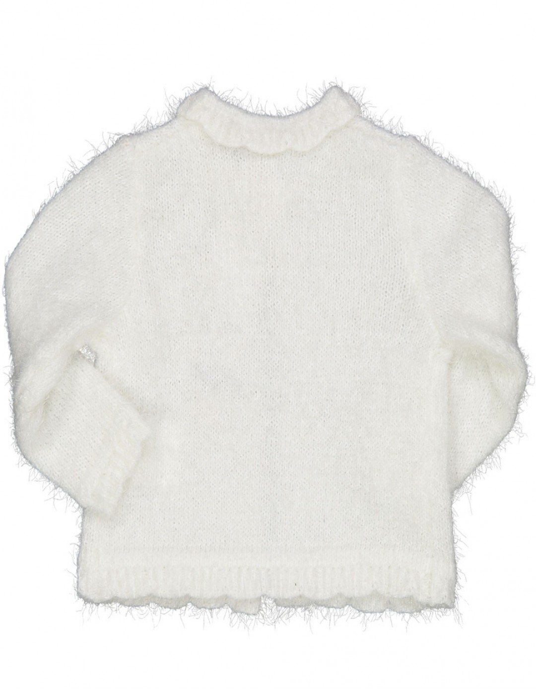 Πλεκτή λευκή παιδική ζακέτα για κορίτσι από τη Birba