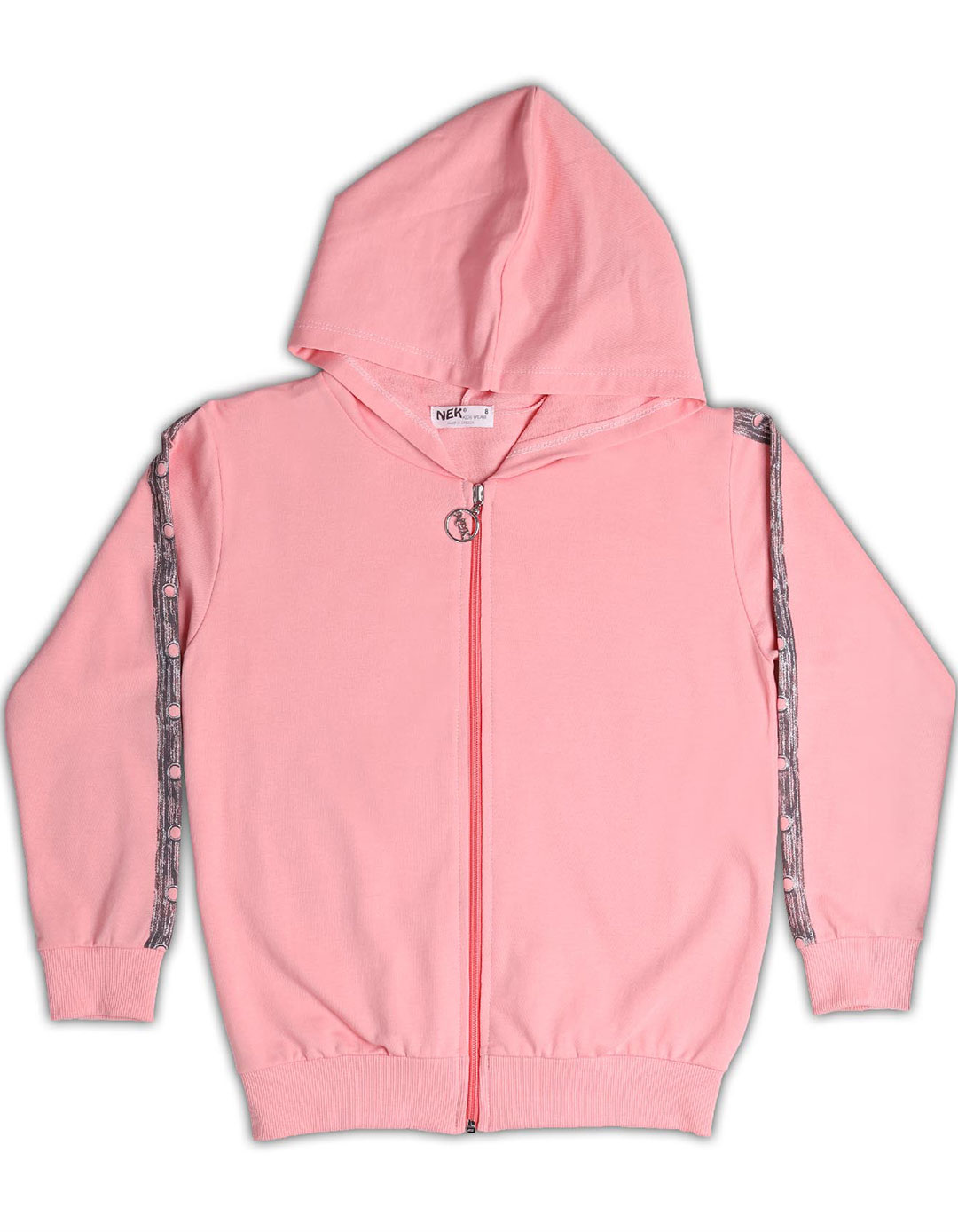 Ζακέτα NEK kidswear εποχιακή για κορίτσι ροζ, Regular Fit, 95% βαμβάκι, 5% ελαστάνη.