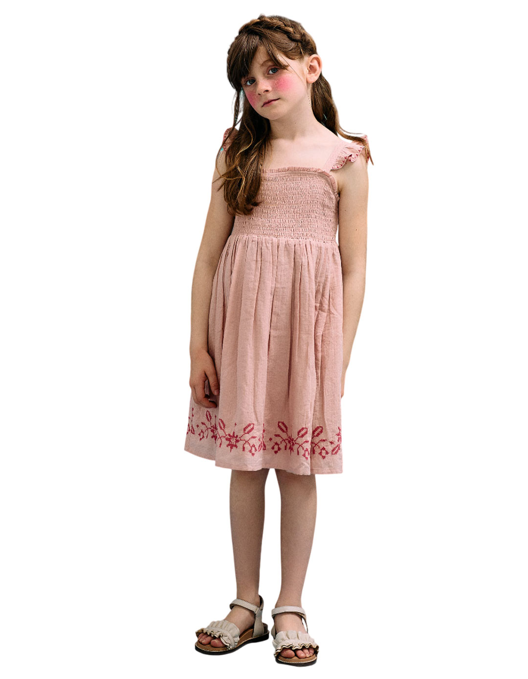 Παιδικό σομόν Φόρεμα Με Κέντημα Zippy,100% βαμβάκι.Slim Fit. Παιδικό σομόν Φόρεμα Με Κέντημα Zippy,100% βαμβάκι.Slim Fit.